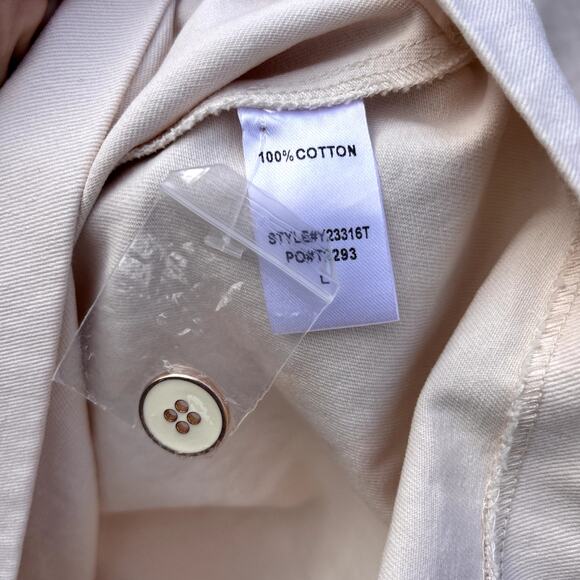 NWT Tuckernuck Pomander Place Hart Shirt Dress Mini Gardenia Tan Blue Large New - Picture 12 of 12